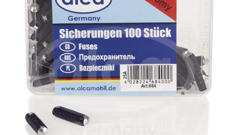 SIGURANTE FUZIBILE CILINDRICE 25A SET 100 BUC ALCA 684 000 <br>