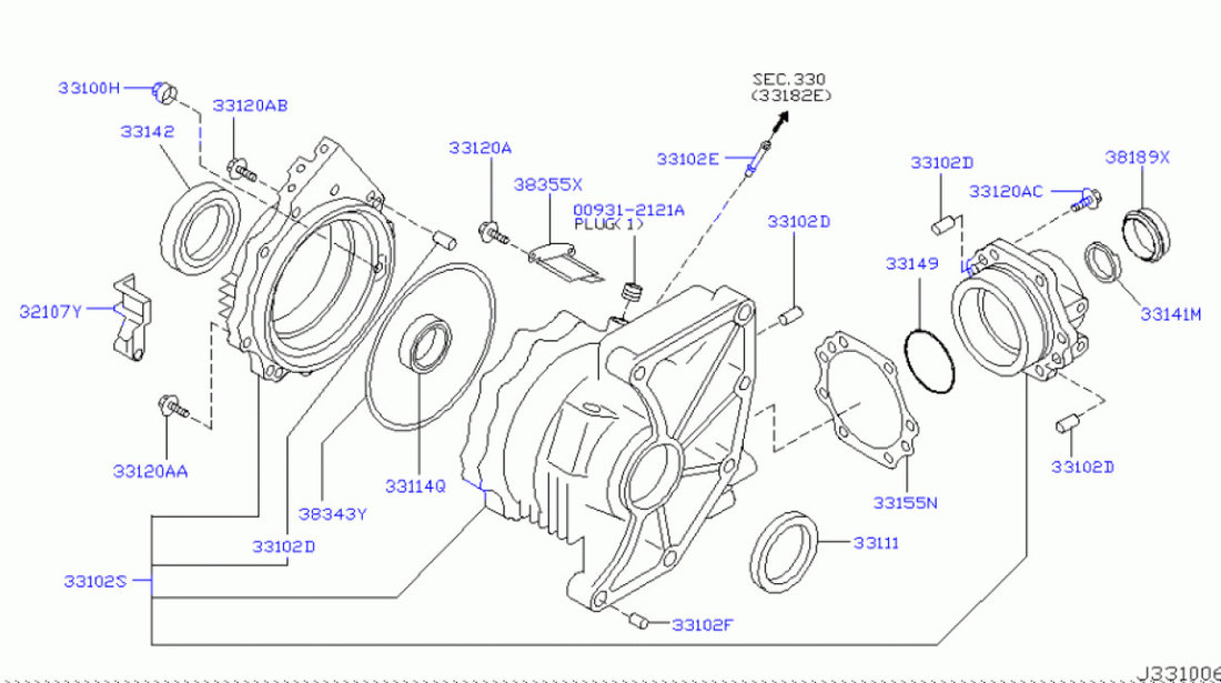 Simering grup cutie transfer Nissan Murano NISSAN OE 381894N200