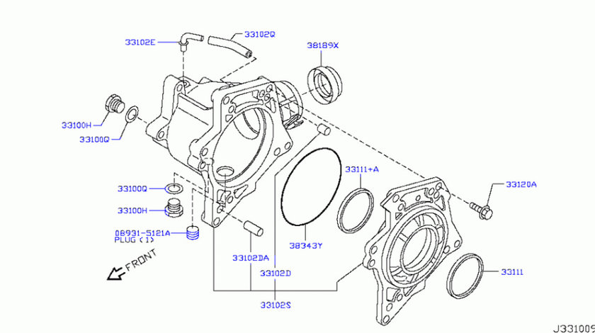 Simering grup cutie transfer Nissan X-Trail II (poz.33111) NISSAN OE 33111-JD60A