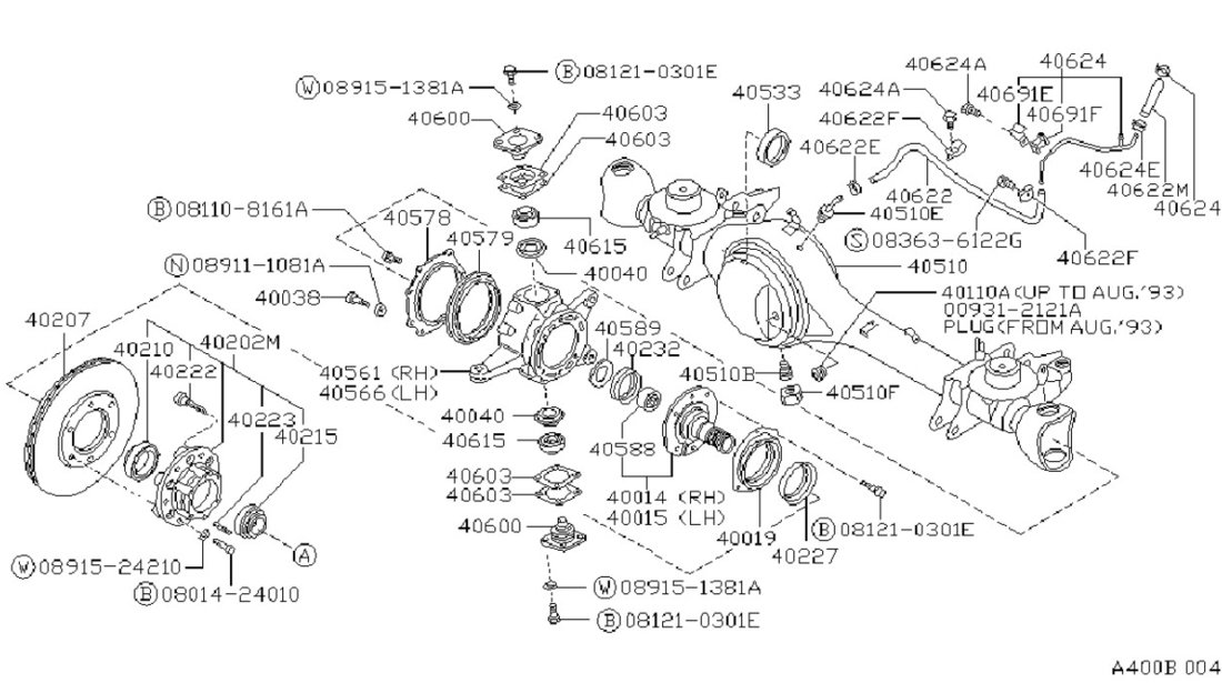 Simering mic articulatie homocinetica fata Nissan Patrol Y60 (poz. 40232) NISSAN OE 4023201j00