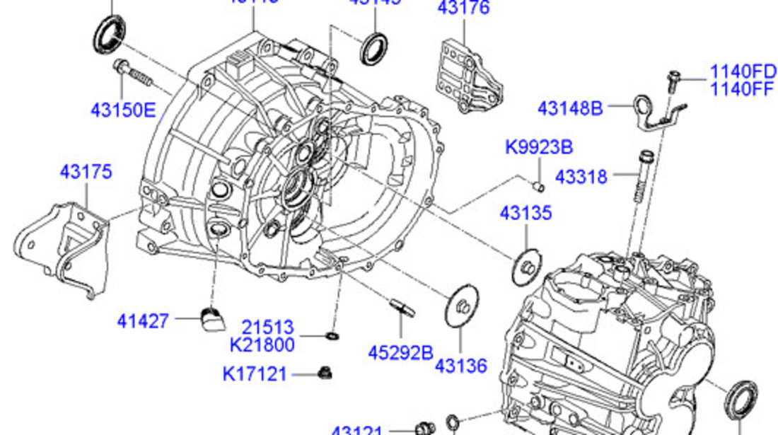 Simering planatara la cutia de viteze Hyundai Santa Fe II HYUNDAY OE 43119-39030