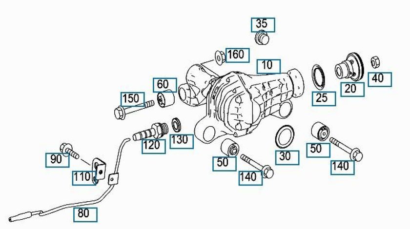 Simering planetara diferential punte fata /spate Mercedes GL (poz.30) MERCEDES OE A1643370159