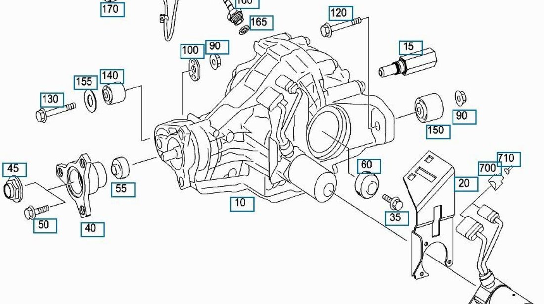 Simering planetara diferential punte fata /spate Mercedes GL (poz.30) MERCEDES OE A1643370159