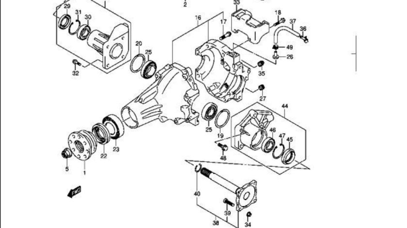 Simering planetara diferential punte spate Suzuki Grand Vitara II SUZUKI OE 09283-35052