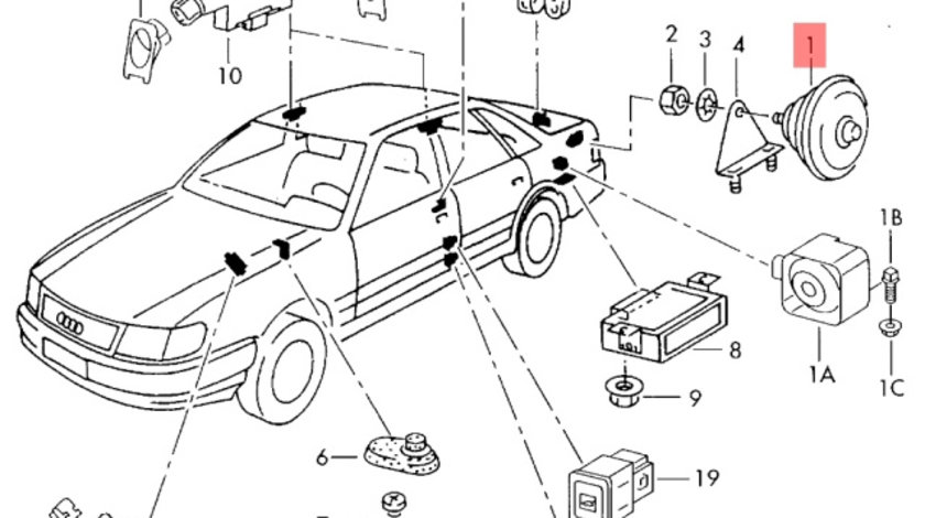 Sirena alarma Audi A3 8L coupe 1.9 TDI manuala OEM 8L0951605