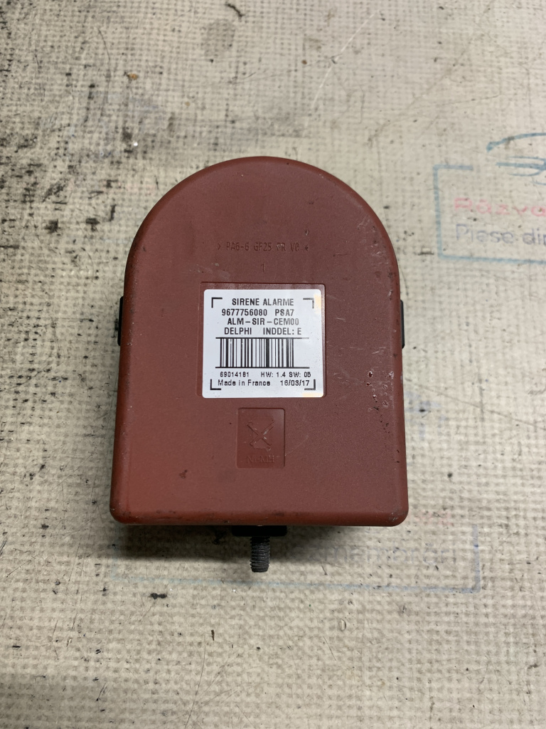 Sirena alarma Peugeot 3008 - Motorina 2017, 9677756080