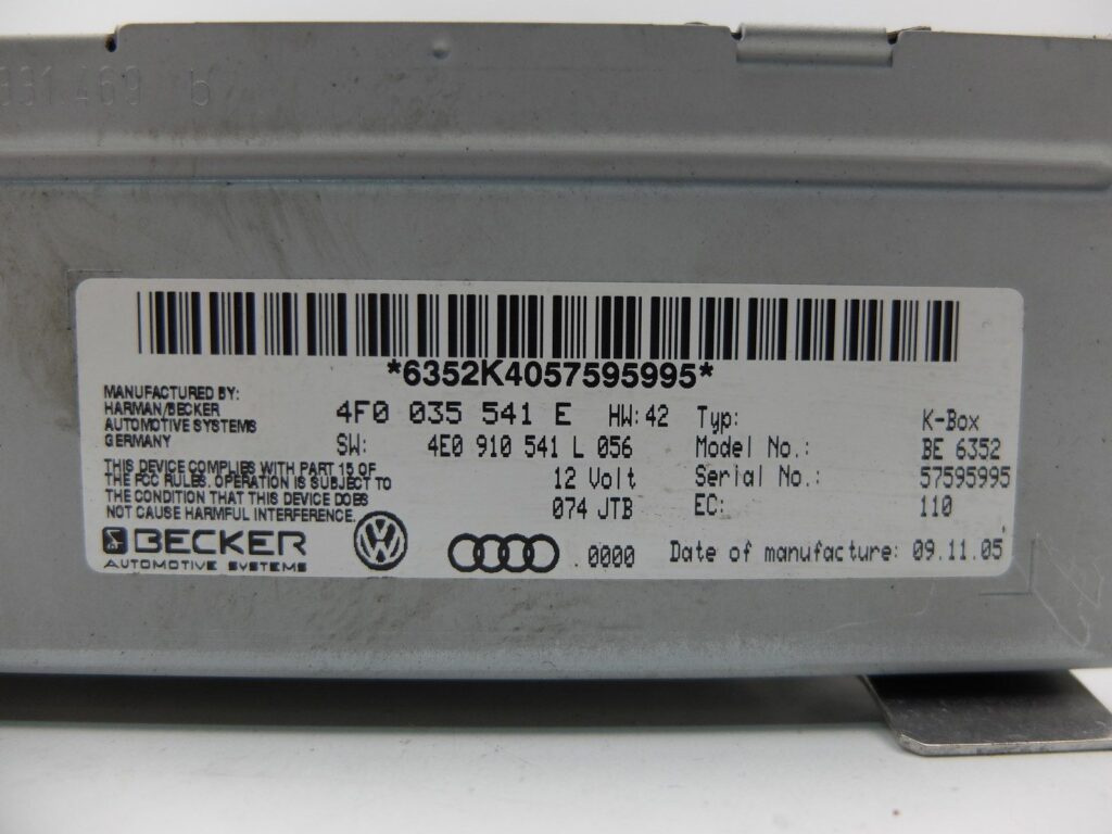 SISTEM AUDIO BECKER AUDI A6 4F0 035 541 E / 4F0035541E / 4E0 910 541 L / 4E0910541L4F0 035 541 E / 4F0035541E / 4E0 910 541 L / 4E0910541L