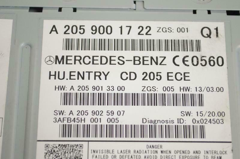 SISTEM AUDIO MERCEDES-BENZ W205 A 205 900 17 22 / A2059001722 / A 205 901 33 00 / A2059013300 / A 205 902 59 07 / A2059025907 / CD 205 ECE / CD205ECEA 205 900 17 22 / A2059001722 / A 205 901 33 00 / A2059013300 / A 205 902 59 07 / A2059025907 / CD 20