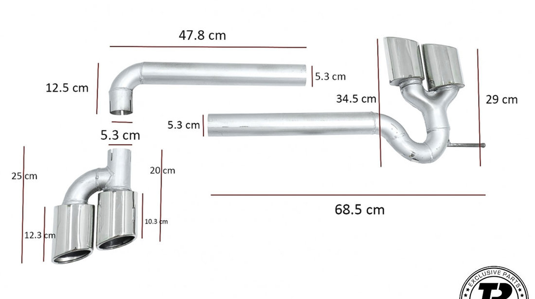 Sistem de Evacuare compatibil cu Audi A3 8V Sedan / Cabrio (12-19)