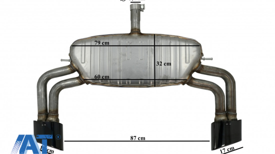 Sistem de evacuare compatibil cu Audi A3 8V Sedan Cabrio (2012-2019) RS3 Design
