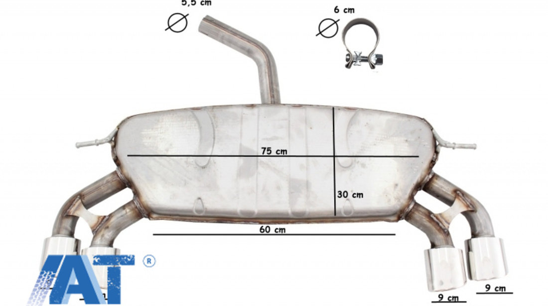 Sistem de evacuare compatibil cu VW Golf 7 VII MK7 (2013-2019) R Design