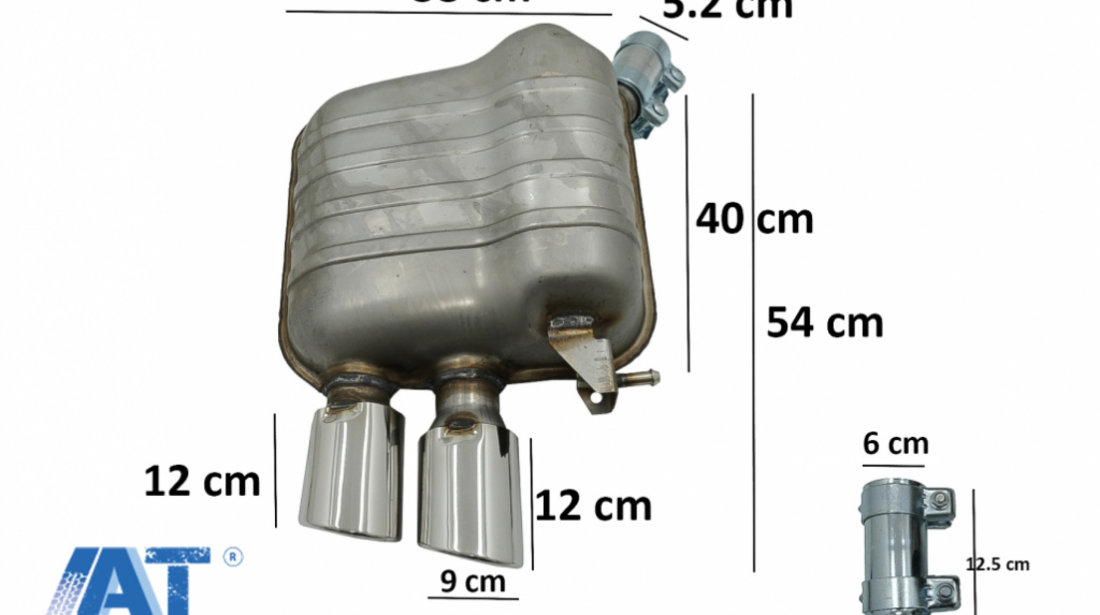 Sistem de evacuare cu Tips-uri Duble compatibil cu Audi Q5 8R (11.2008-2016) Crom