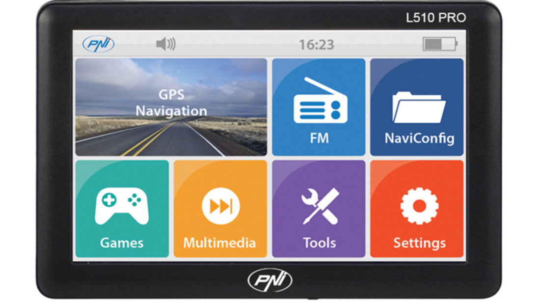 Sistem de navigatie GPS PNI L510 PRO ecran 5 inch, 800 MHz, 256MB DDR2, 8GB memorie interna, FM transmitter PNI-L510-PRO