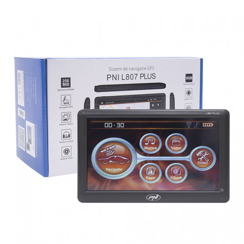 Sistem de navigatie GPS PNI L807 PLUS ecran 7 inch, 800 MHz, 256MB DDR, 8GB memorie interna, FM tran...