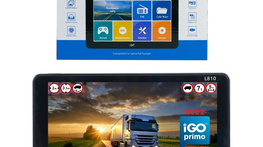 Sistem de navigatie GPS PNI L810 7 inch 8GB Harti Camioane si Autoturisme Rulote Autocare