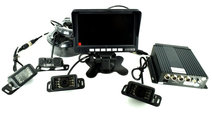 Sistem DVR Kit Monitor Senzor Parcare + 4 Camere C...