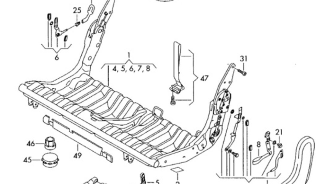 Sistem fixare scaune spate ​Volkswagen Caddy (2KB) 2006 1.9 TDI OEM 2K0883873
