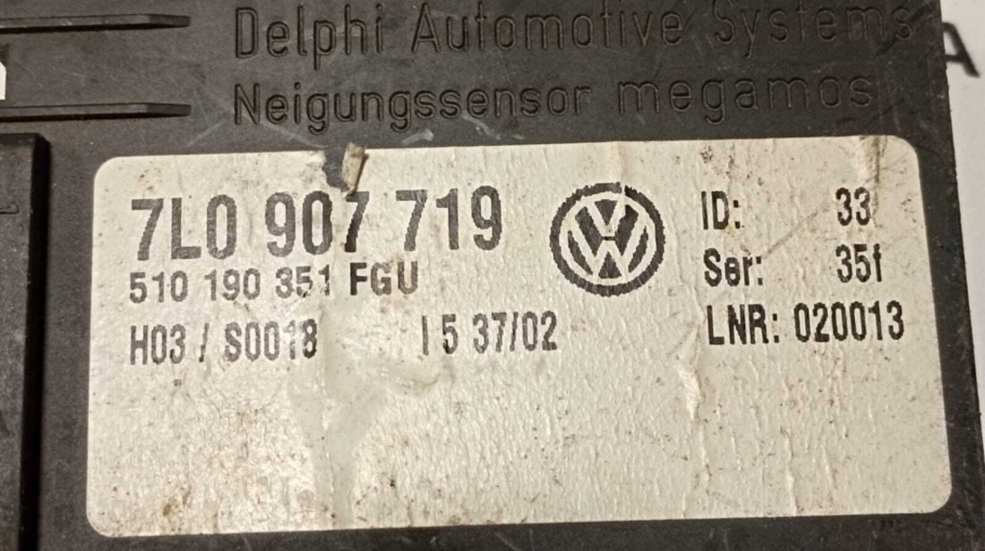 Sistem Modul Unitate Calculator Senzor Alarma Volkswagen Touareg 7L 2003 - 2007 Cod 7L0907719 510190351FGU [M4366]