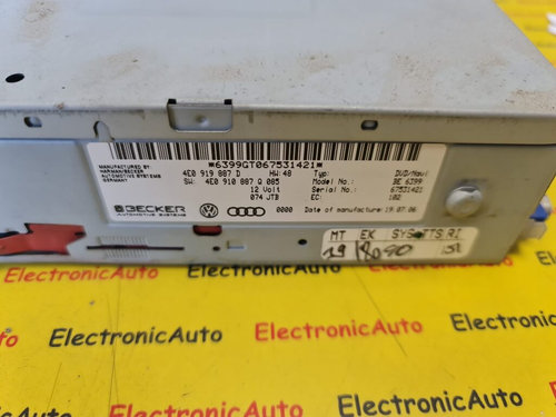 SISTEM Navigatie BECKER AUDI A6 4E0 919 887 D / 4E0919887D / 4E0 910 887 Q / 4E0910887Q4E0 919 887 D...
