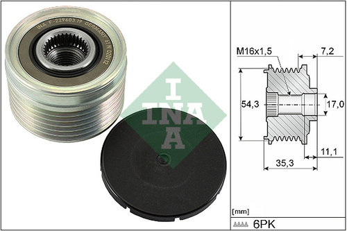 Sistem roata libera, generator (535003910 INA) Citroen,FIAT,FORD,FORD USA,LANCIA,MAZDA,PEUGEOT,SUZUK...