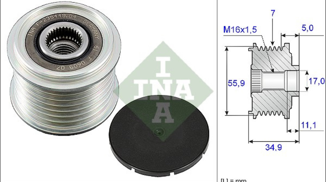 Sistem roata libera, generator (535008310 INA) AUDI,PORSCHE,VW