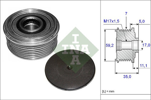 Sistem roata libera, generator (535008710 INA) FORD,FORD AUSTRALIA