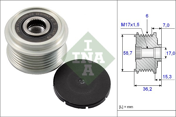 Sistem roata libera, generator (535009810 INA) FORD
