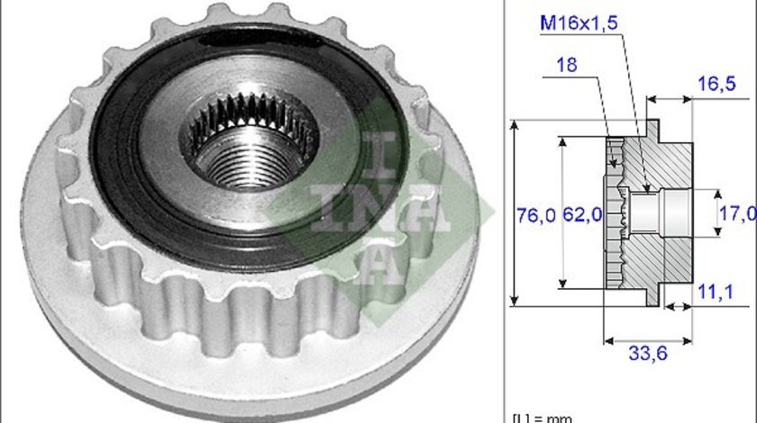 Sistem roata libera, generator (535011810 INA) VW