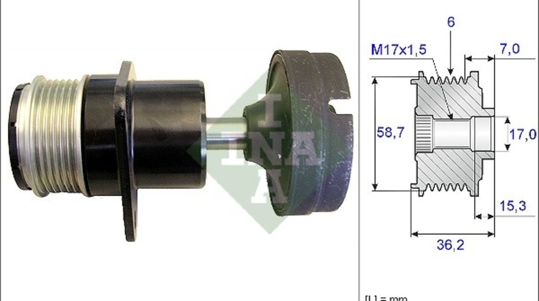 Sistem roata libera, generator (535015710 INA) FORD