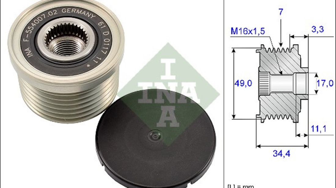 Sistem roata libera, generator (535016410 INA) BMW