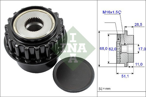 Sistem roata libera, generator (535017510 INA) LAND ROVER,VOLVO,VOLVO (CHANGAN)