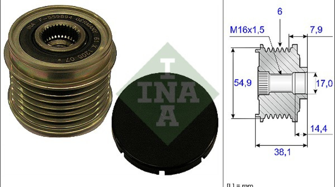 Sistem roata libera, generator (535017610 INA) Citroen,FIAT,IVECO,PEUGEOT