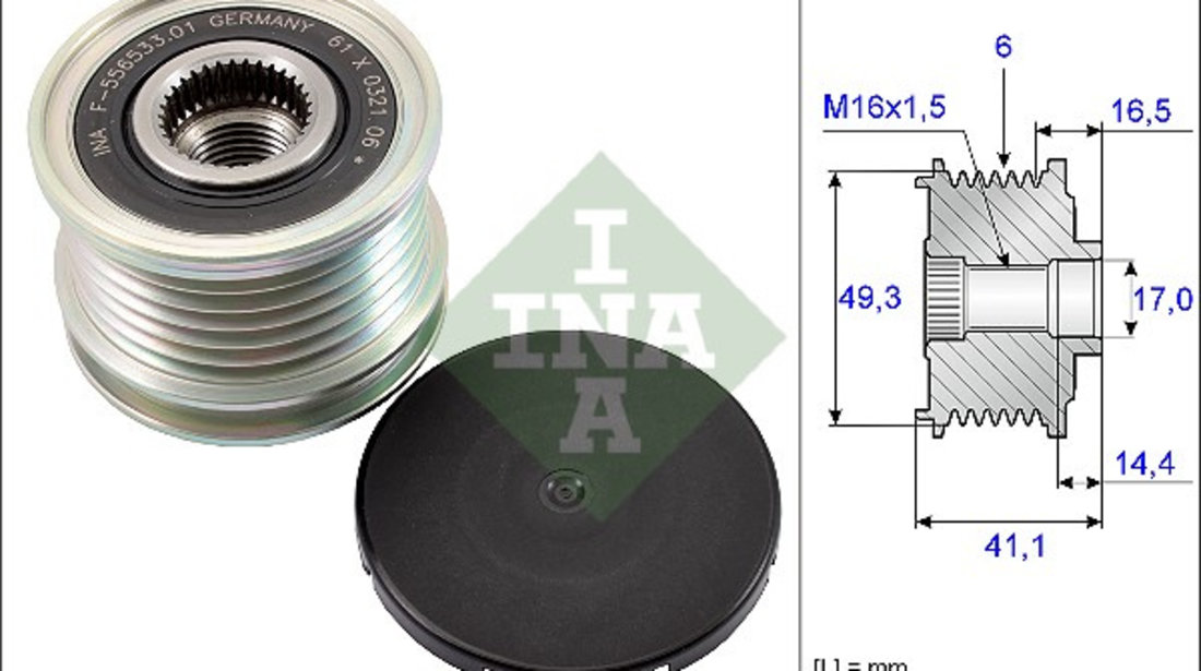 Sistem roata libera, generator (535017810 INA) Citroen,DS,DS (CAPSA),MINI,OPEL,PEUGEOT,PEUGEOT (DF-PSA),VAUXHALL