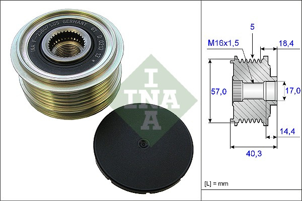 Sistem roata libera, generator (535018710 INA) HYUNDAI,KIA