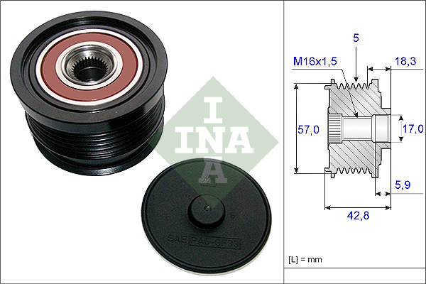 Sistem roata libera, generator (535019110 INA) ALFA ROMEO