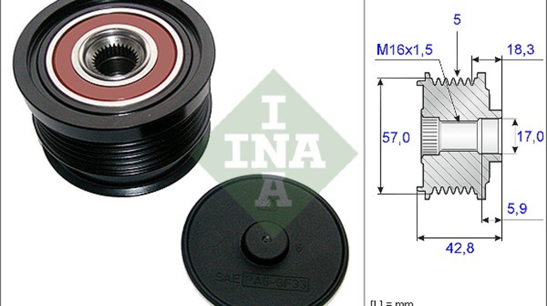 Sistem roata libera, generator (535019110 INA) ALFA ROMEO