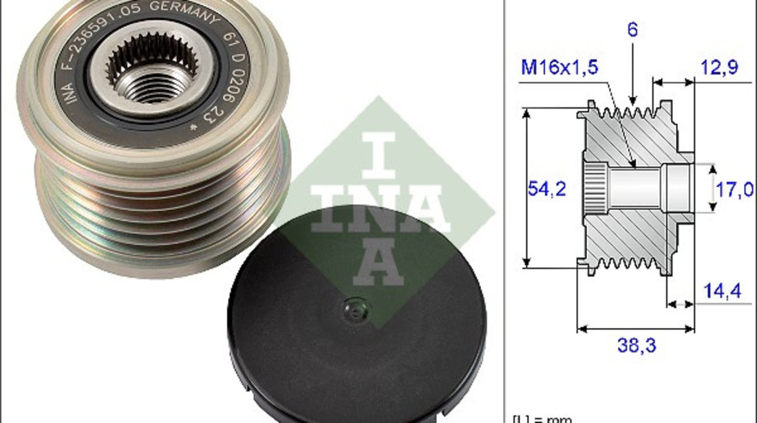 Sistem roata libera, generator (535019410 INA) Citroen,DS,FIAT,FORD,FORD ASIA / OCEANIA,LANCIA,MAZDA,MITSUBISHI,OPEL,PEUGEOT,SUZUKI,TOYOTA,VAUXHALL,VOLVO