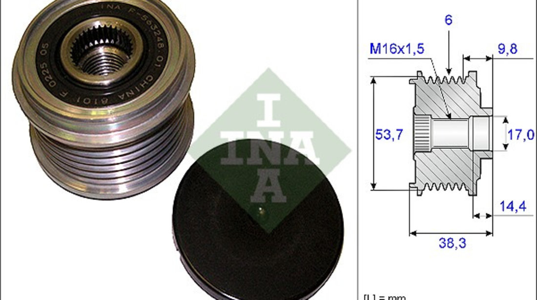 Sistem roata libera, generator (535020310 INA) BMW,BUICK,BUICK (SGM),CHEVROLET,CHEVROLET (SGM),OPEL,SAAB,VAUXHALL