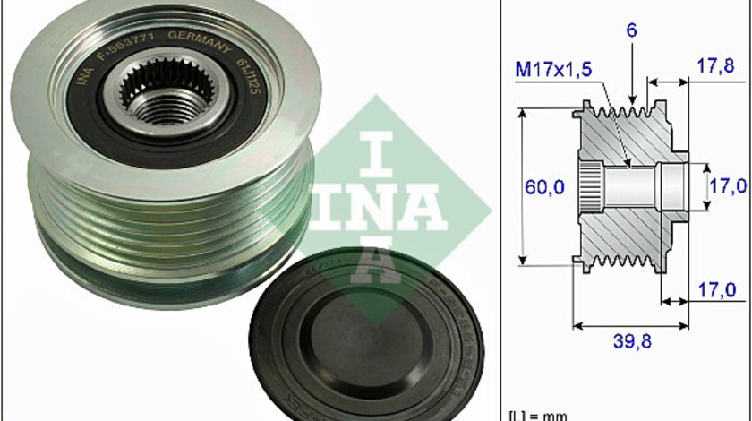 Sistem roata libera, generator (535026710 INA) Citroen,MITSUBISHI,PEUGEOT