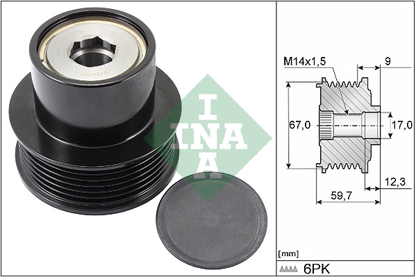 Sistem roata libera, generator (535028810 INA) Citroen,PEUGEOT,TOYOTA
