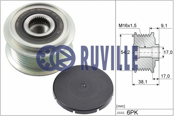 Sistem roata libera, generator (57103 EVR) FORD,FORD AUSTRALIA