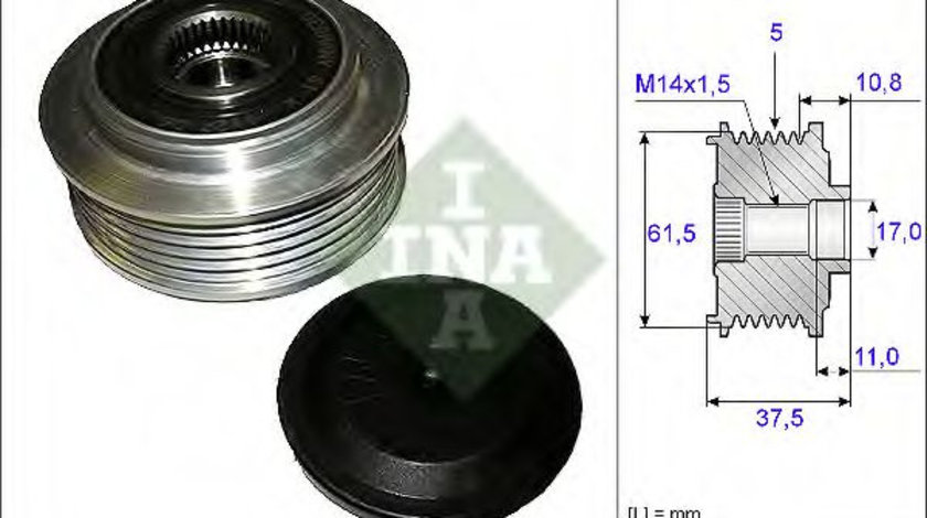 Sistem roata libera, generator ALFA ROMEO 159 (939) (2005 - 2011) INA 535 0107 10 piesa NOUA