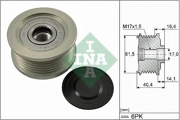 Sistem roata libera, generator ALFA ROMEO 166 (936) (1998 - 2007) INA 535 0115 10 piesa NOUA