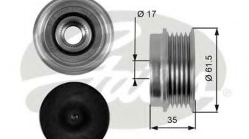 Sistem roata libera, generator AUDI A4 (8E2, B6) (2000 - 2004) GATES OAP7033 piesa NOUA