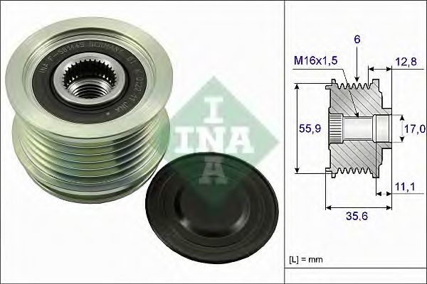 Sistem roata libera, generator AUDI A4 Avant (8ED, B7) (2004 - 2008) INA 535 0041 10 piesa NOUA