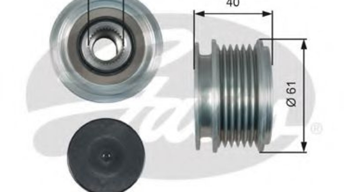 Sistem roata libera, generator AUDI A4 Cabriolet (8H7, B6, 8HE, B7) (2002 - 2009) GATES OAP7013 piesa NOUA