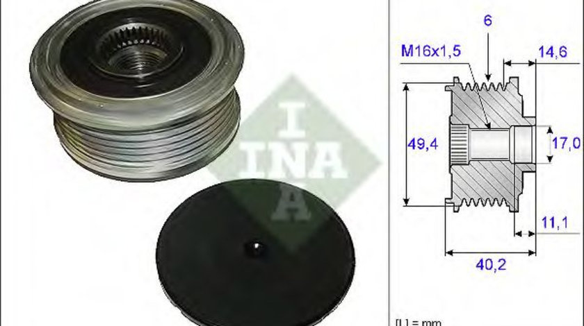 Sistem roata libera, generator AUDI A5 Cabriolet (8F7) (2009 - 2016) INA 535 0124 10 piesa NOUA