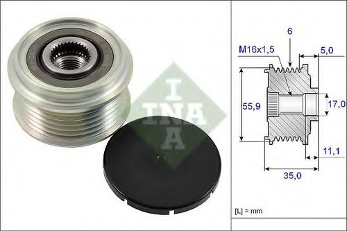 Sistem roata libera, generator AUDI Q7 (4L) (2006 - 2015) INA 535 0222 10 piesa NOUA