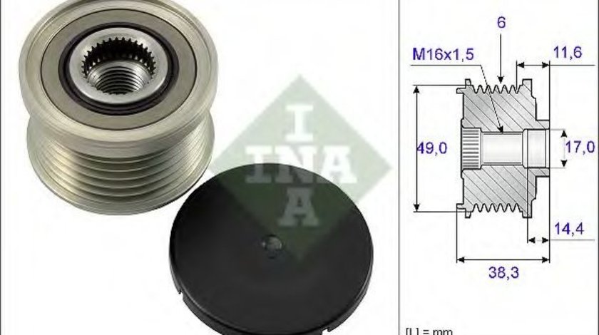 Sistem roata libera, generator BMW Seria 5 (E60) (2003 - 2010) INA 535 0127 10 piesa NOUA