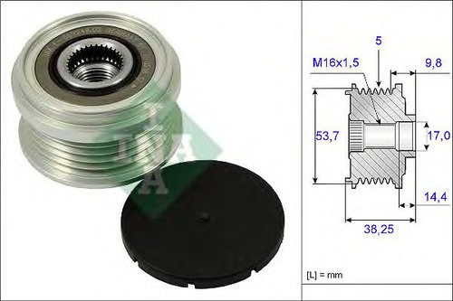 Sistem roata libera, generator CHEVROLET ORLANDO (J309) (2010 - 2016) INA 535 0242 10 piesa NOUA